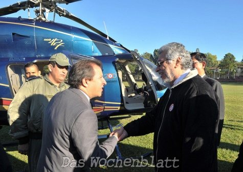 Lugo bei der Übergabe des Präsidentenhubschraubers Bell 427
