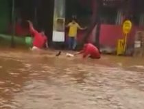 Regenwasser reißt Mann mit sich