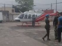 Mit dem Helikopter zur Schule gebracht
