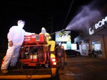 Wasch- und Bleichmittel zum Desinfizieren der Straßen und Bürgersteige