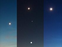 Beeindruckende Planetenausrichtung am Nachthimmel