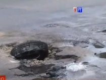 Krater des Schreckens wie ein Portal in eine andere Dimension