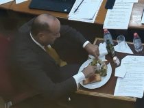 Lachs mit gedünstetem Gemüse, während über die Suppenküchen abgestimmt wird