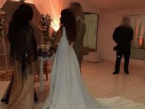 Hochzeitskleid zum Verkauf angeboten, um die Scheidung bezahlen zu können