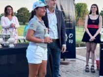 Paraguayische Golfer auf dem Podium eines argentinischen Turniers
