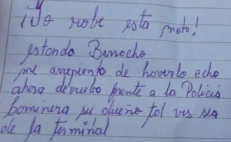 “Betrunkener” stahl ein Motorrad und gab es mit einem Brief zurück