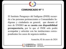 Kein Geld in Paraguay: INDI kümmert sich nur um Notfälle, weil das Budget fehlt