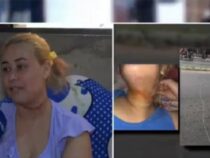 Frau auf dem Motorrad durch ein loses WLAN-Kabel fast enthauptet