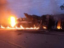 Chaco: Tanklaster verunfallt und ausgebrannt, ein Toter