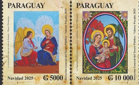 Paraguay feiert Weihnachten 2025: Neue Briefmarken mit “Ñandutí-Himmel“ und Lapacho-Bäumen