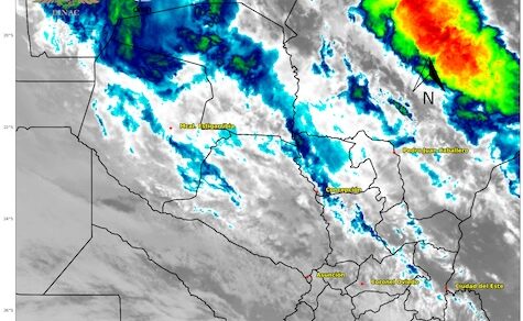 Chaco: Mäßige bis starke Regenfälle mit Gewittern ebenso wie starke Windböen und gelegentlicher Hagelschlag